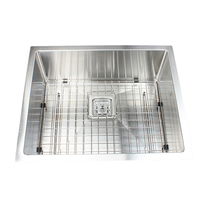 550x455mm Handmade 1.5mm Stainless Steel Undermount / Topmount Kitchen Sink with Square Waste.