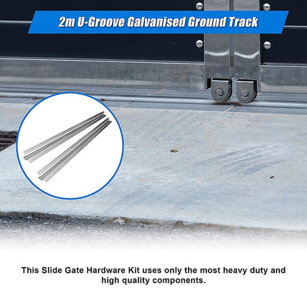 Sliding Gate Hardware Accessories Kit - 2m Track.