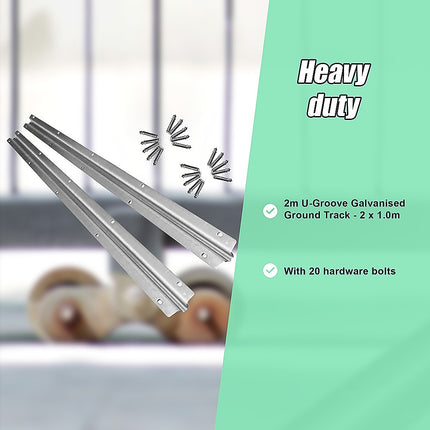 Sliding Gate Hardware Accessories Kit - 2m Track.