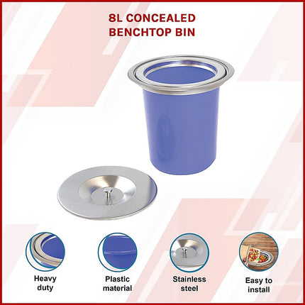 8L Concealed Benchtop Bin.