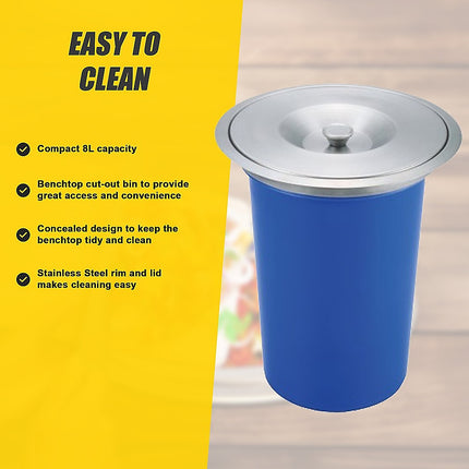 8L Concealed Benchtop Bin.