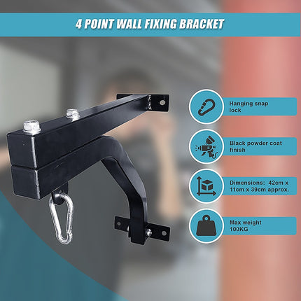 Heavy Duty Punch Bag Wall Bracket – Steel Boxing Bag Holder for Home Gym.