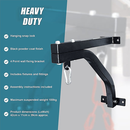 Heavy Duty Punch Bag Wall Bracket – Steel Boxing Bag Holder for Home Gym.