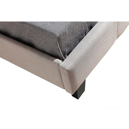 King Single Linen Fabric Bed Frame Beige.