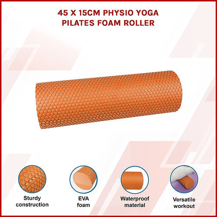 45 x 15cm Physio Yoga Pilates Foam Roller.