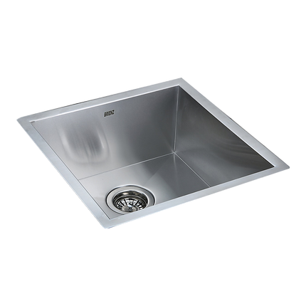 440x440mm Handmade Stainless Steel Undermount / Topmount Kitchen Laundry Sink with Waste.