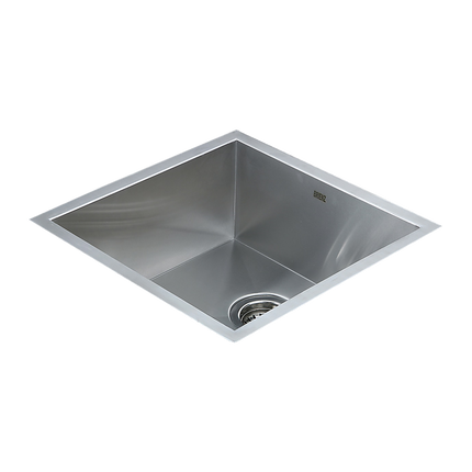 440x440mm Handmade Stainless Steel Undermount / Topmount Kitchen Laundry Sink with Waste.