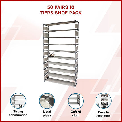 50 Pairs 10 Tiers Shoe Rack.
