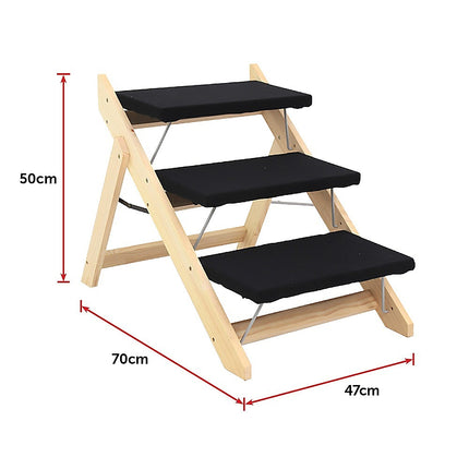 3 Steps Portable Dog Cat Pet Stairs.