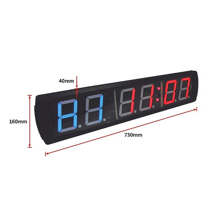 6 Digit Digital Timer Interval Fitness Clock LED Gym Display.
