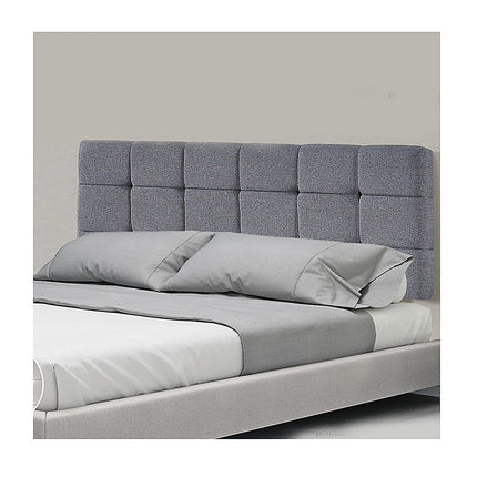 Linen Fabric Queen Bed Deluxe Headboard Bedhead - Grey.