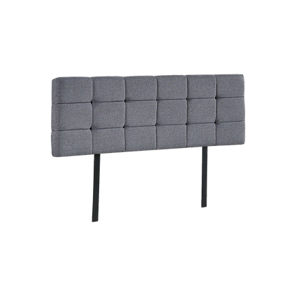 Linen Fabric Queen Bed Deluxe Headboard Bedhead - Grey.