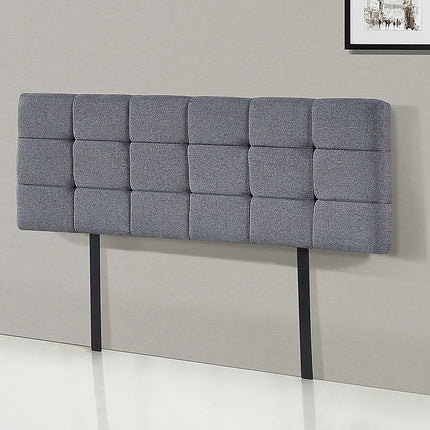 Linen Fabric Queen Bed Deluxe Headboard Bedhead - Grey.