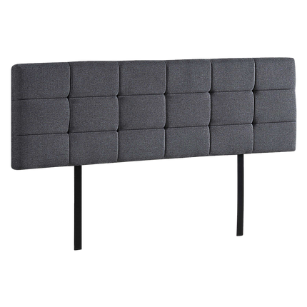 Linen Fabric King Bed Deluxe Headboard Bedhead - Grey.