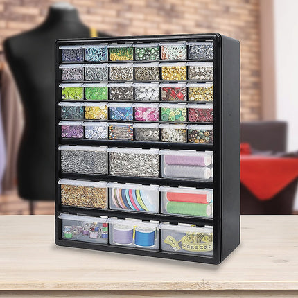 Storage Cabinet Drawers 39 Plastic Tool Box Containers Organiser Cupboard.