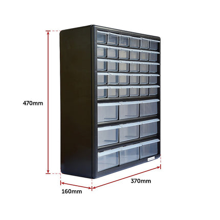 Storage Cabinet Drawers 39 Plastic Tool Box Containers Organiser Cupboard.