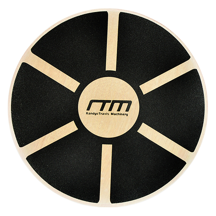 Heavy Duty 15.5" Wooden Balance Board with Non-Slip Pad for Fitness Training.