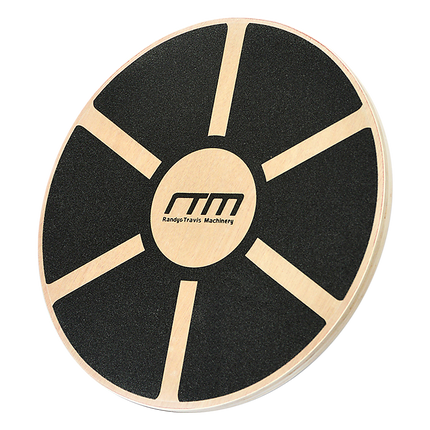 Heavy Duty 15.5" Wooden Balance Board with Non-Slip Pad for Fitness Training.