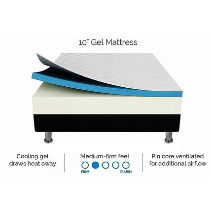 Single 25cm Gel Memory Foam Mattress – Dual-Layered Comfort with CertiPUR-US Certified Foam.