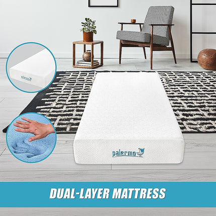 Single 25cm Gel Memory Foam Mattress – Dual-Layered Comfort with CertiPUR-US Certified Foam.