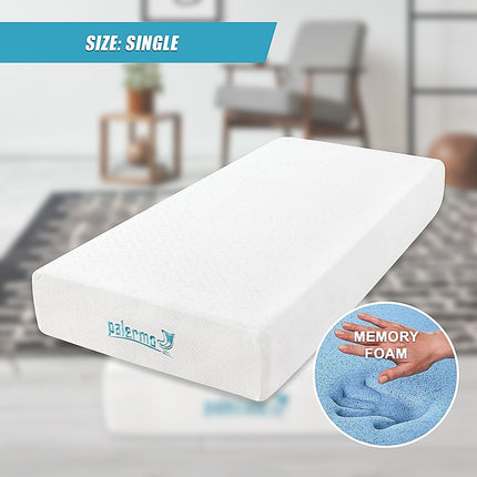 Single 25cm Gel Memory Foam Mattress – Dual-Layered Comfort with CertiPUR-US Certified Foam.