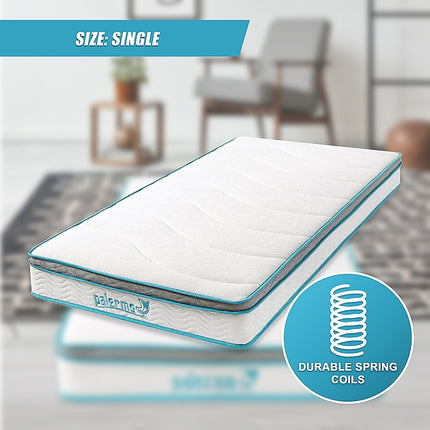 Single 20cm Hybrid Mattress – Memory Foam and Innerspring Support.