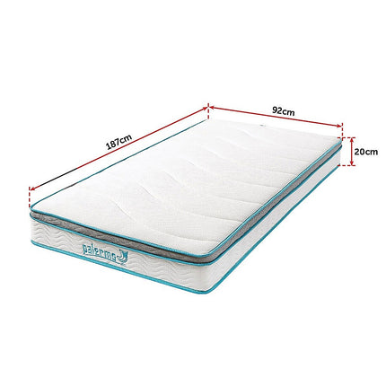 Single 20cm Hybrid Mattress – Memory Foam and Innerspring Support.