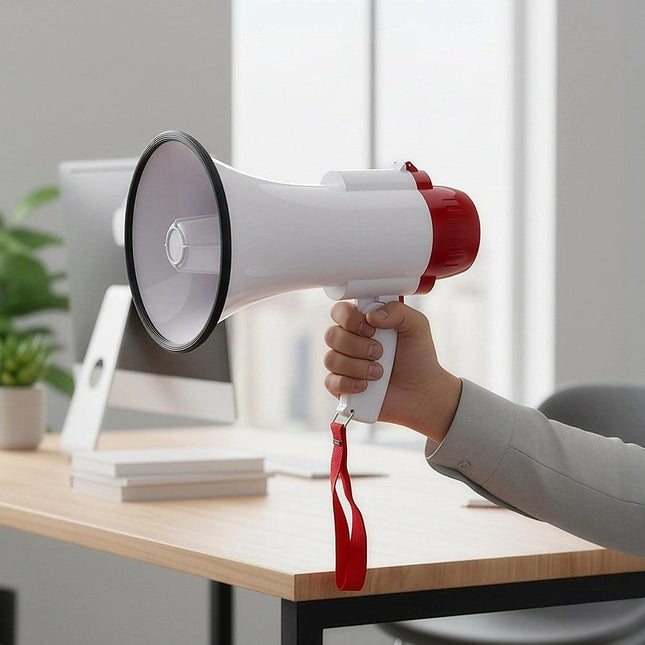 Audio Megaphone 25Watt Bull Horn with Siren.