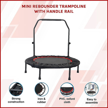 Mini Rebounder Trampoline with Adjustable Handle – Fitness Bounce Trainer.
