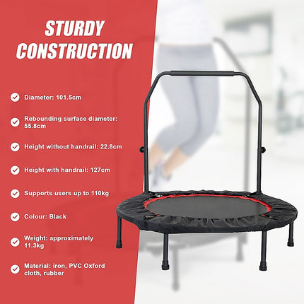 Mini Rebounder Trampoline with Adjustable Handle – Fitness Bounce Trainer.