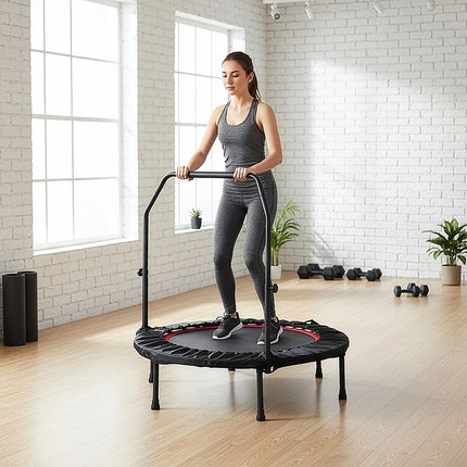 Mini Rebounder Trampoline with Adjustable Handle – Fitness Bounce Trainer.