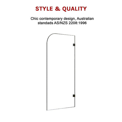 700 x 1450mm Frameless Bath Panel 10mm Glass Shower Screen By Della Francesca.