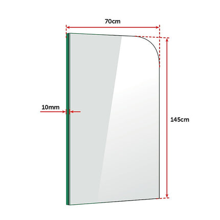 700 x 1450mm Frameless Bath Panel 10mm Glass Shower Screen By Della Francesca.