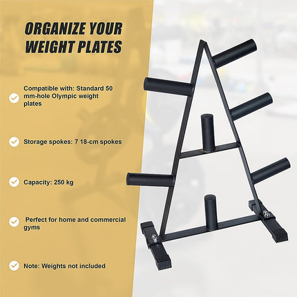 Olympic Weight Plate Storage Rack 250kg Capacity.