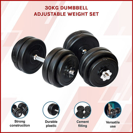 30KG Dumbbell Adjustable Weight Set.