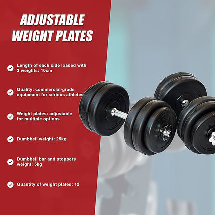 30KG Dumbbell Adjustable Weight Set.