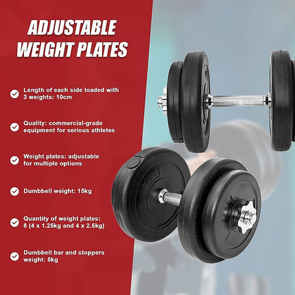 20KG Dumbbell Adjustable Weight Set.