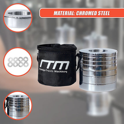 Chrome Metric Fractional Olympic Weight Plates 0.25 to 1kg Set.