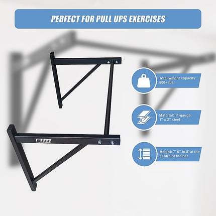 Wall Mounted Pull Up Bar – Heavy Duty Chin Up Station for Home Upper Body Training.