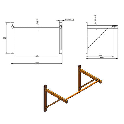 Wall Mounted Pull Up Bar – Heavy Duty Chin Up Station for Home Upper Body Training.