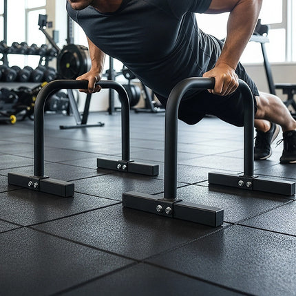 Steel Parallette Bars for Push Ups, Dips & Calisthenics Home Strength Training.