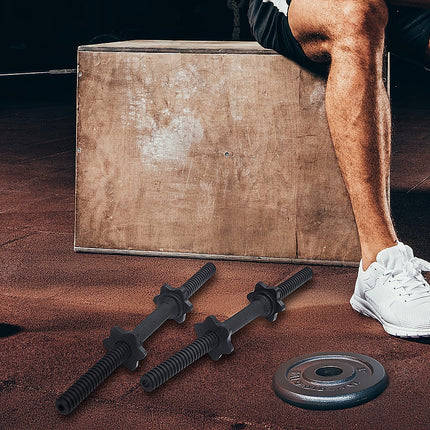 45cm - 1 Pair Dumbbell Bar 25mm Diameter - PVC Coated Dumbell Handle.