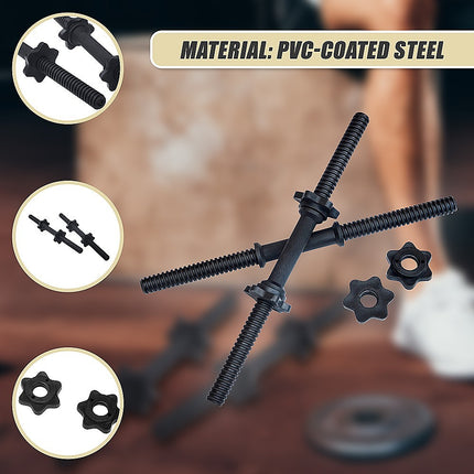 45cm - 1 Pair Dumbbell Bar 25mm Diameter - PVC Coated Dumbell Handle.