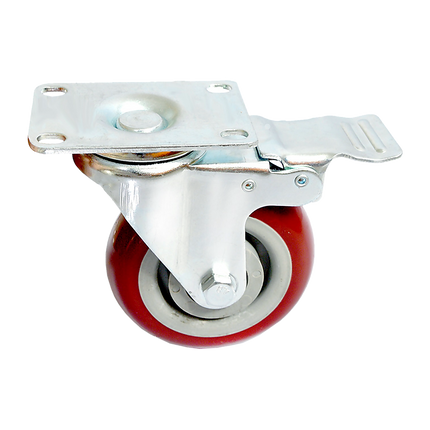 4 x 4" Heavy Duty PU Swivel Castor Wheels With Brake.