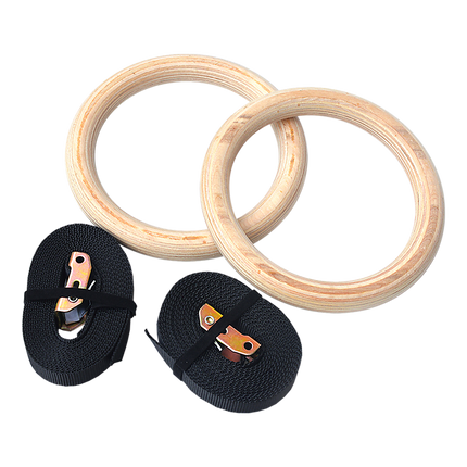 202mm Wooden Gymnastic Rings – Olympic Gym Strength Training & Fitness.