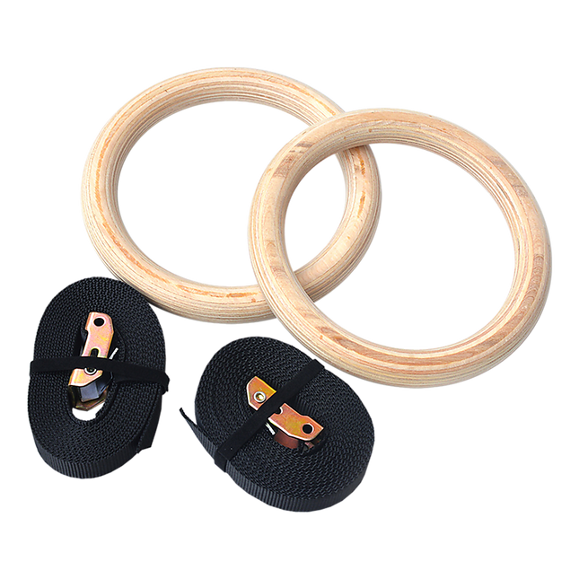 202mm Wooden Gymnastic Rings – Olympic Gym Strength Training & Fitness.