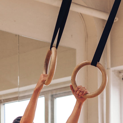 202mm Wooden Gymnastic Rings – Olympic Gym Strength Training & Fitness.