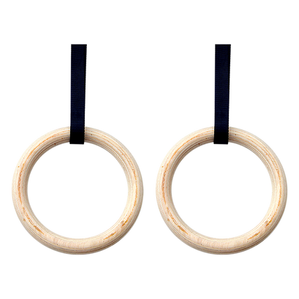 202mm Wooden Gymnastic Rings – Olympic Gym Strength Training & Fitness.