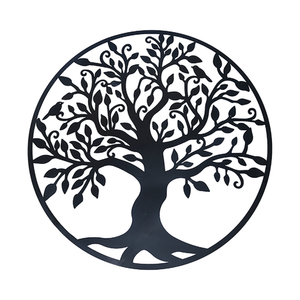 Black Tree of Life Wall Art Hanging Metal Iron Sculpture Garden 99cm.