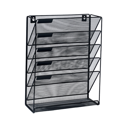 Wall Mount 6 Pocket Hanging File Sorter Organizer Folder Holder Rack Storage.